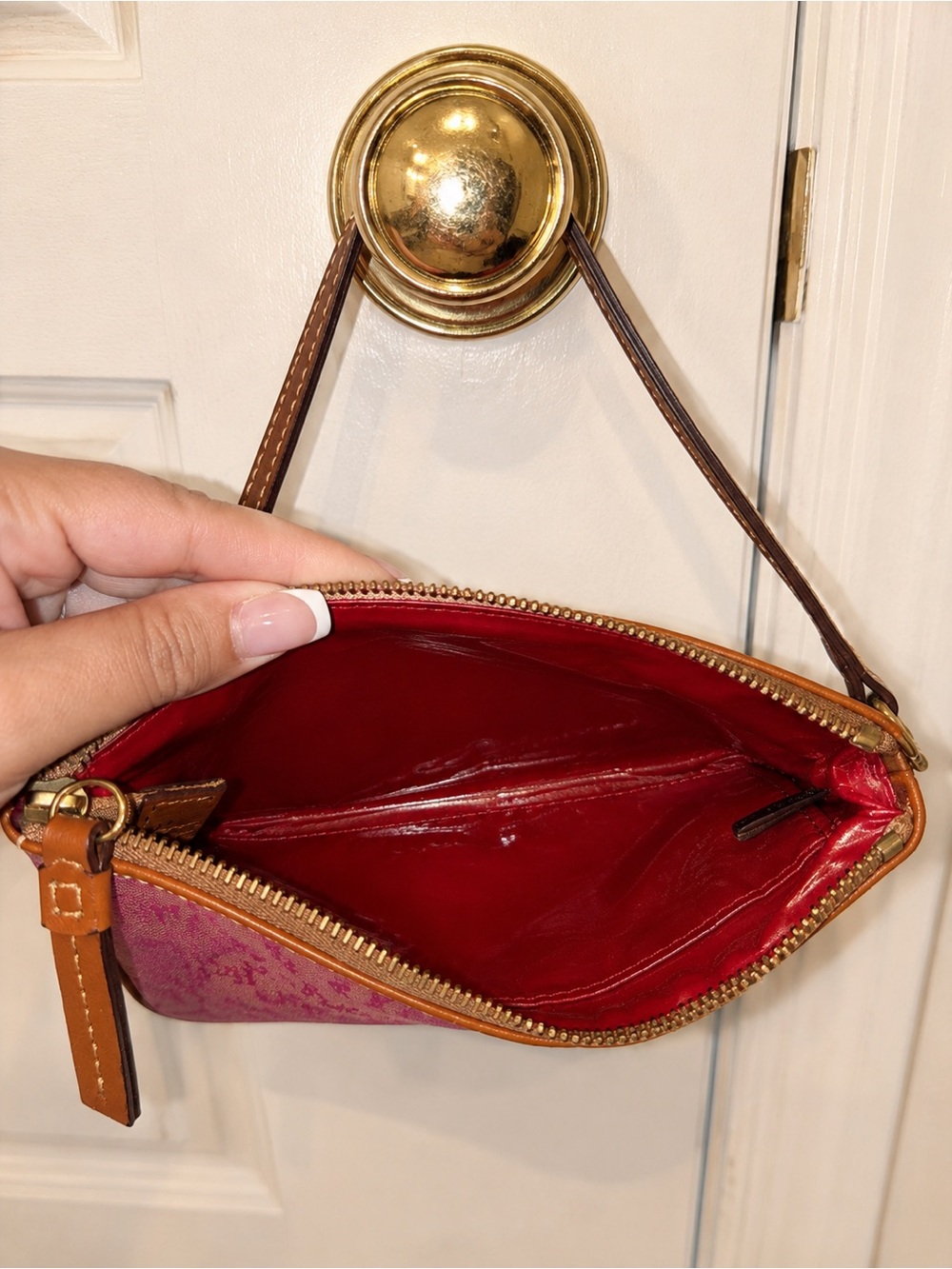 Dooney & Bourke Pink Signature Wristlet - Picture 2 of 2